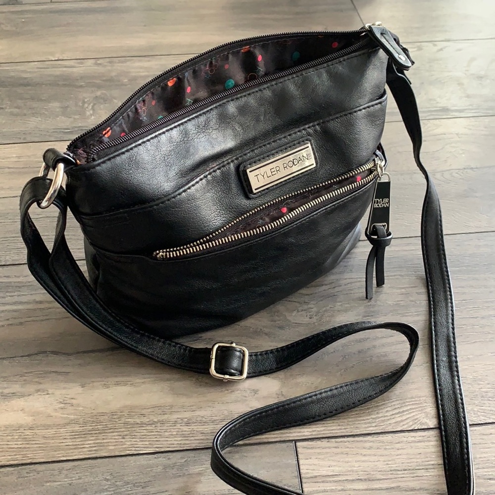 Tyler Rodan Polka Dot Lined Crossbody Purse